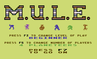 MULE Title Screen